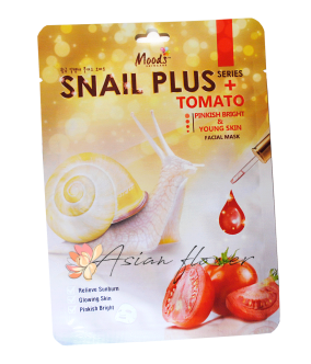 Тканевая маска для лица Snail Plus с улиточной слизью и томатом Moods